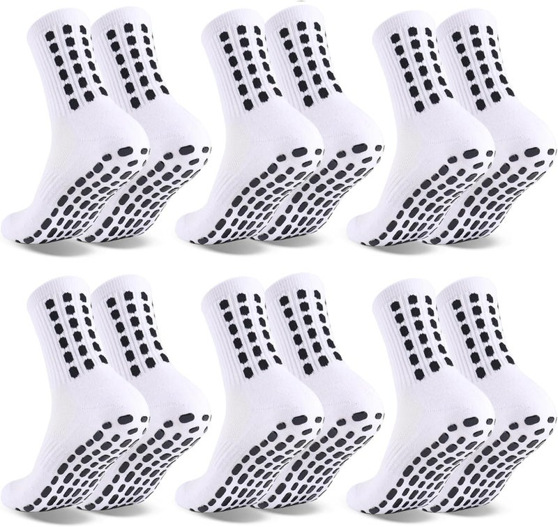Barrlves Store 6 Pairs Grip Soccer Socks Colorful Non Slip Sports Football Basketball Hospital Yoga Socks for Men Women - Image 1